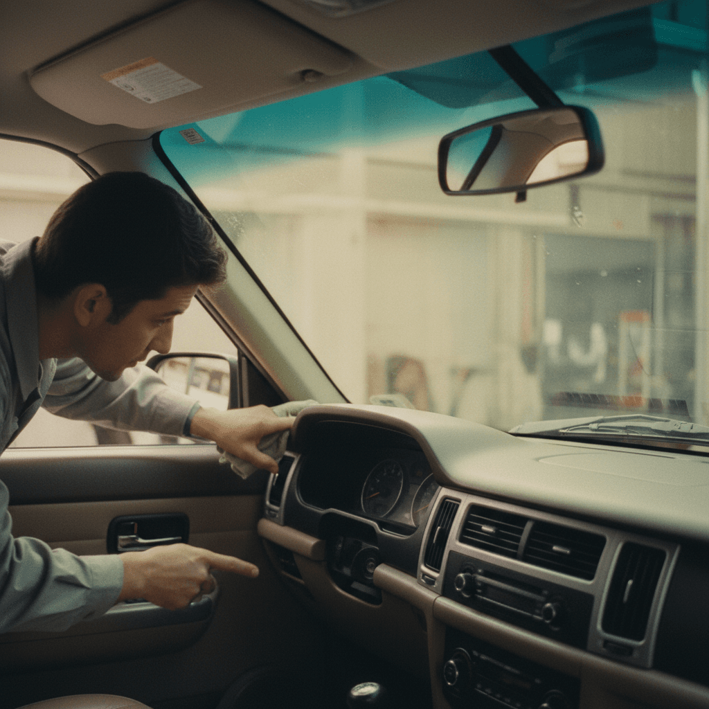 Inspecting clean interior details