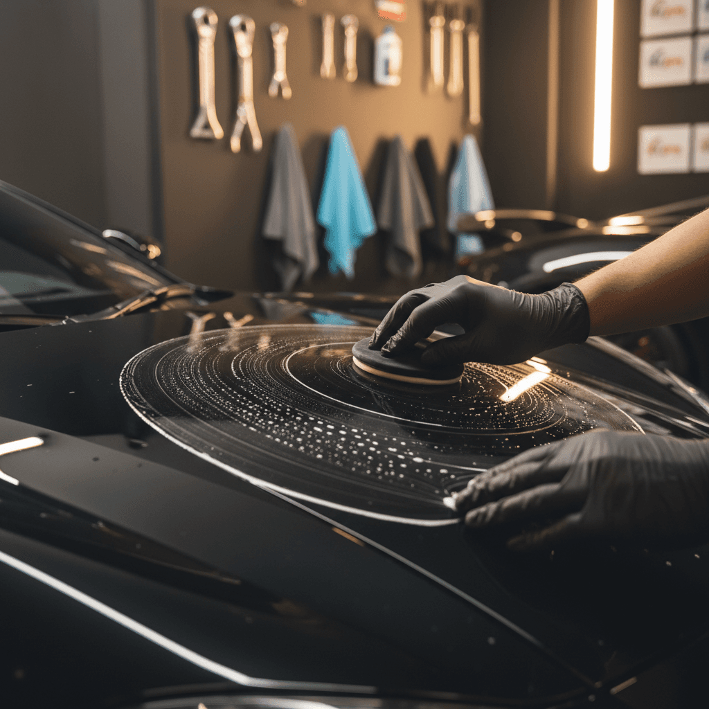 Tire waxing and protection application