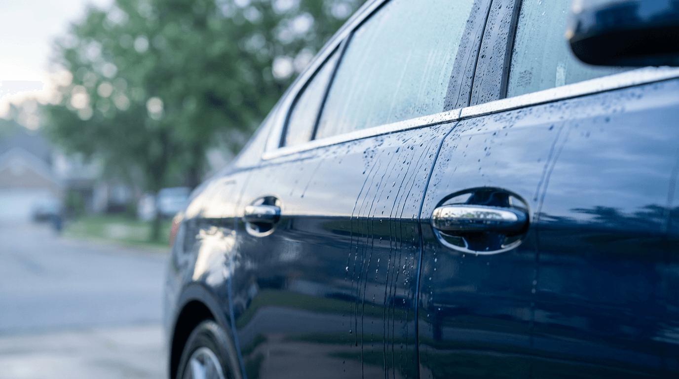 Completed exterior detailing result showcasing shine and finish